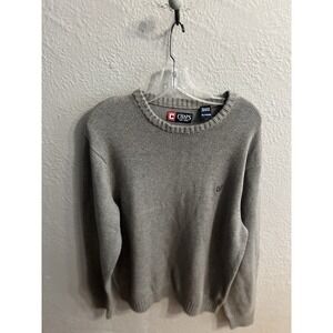 Chaps Mens Size XL Long Sleeve Pullover‎ Knit Crew Neck Gray Sweater